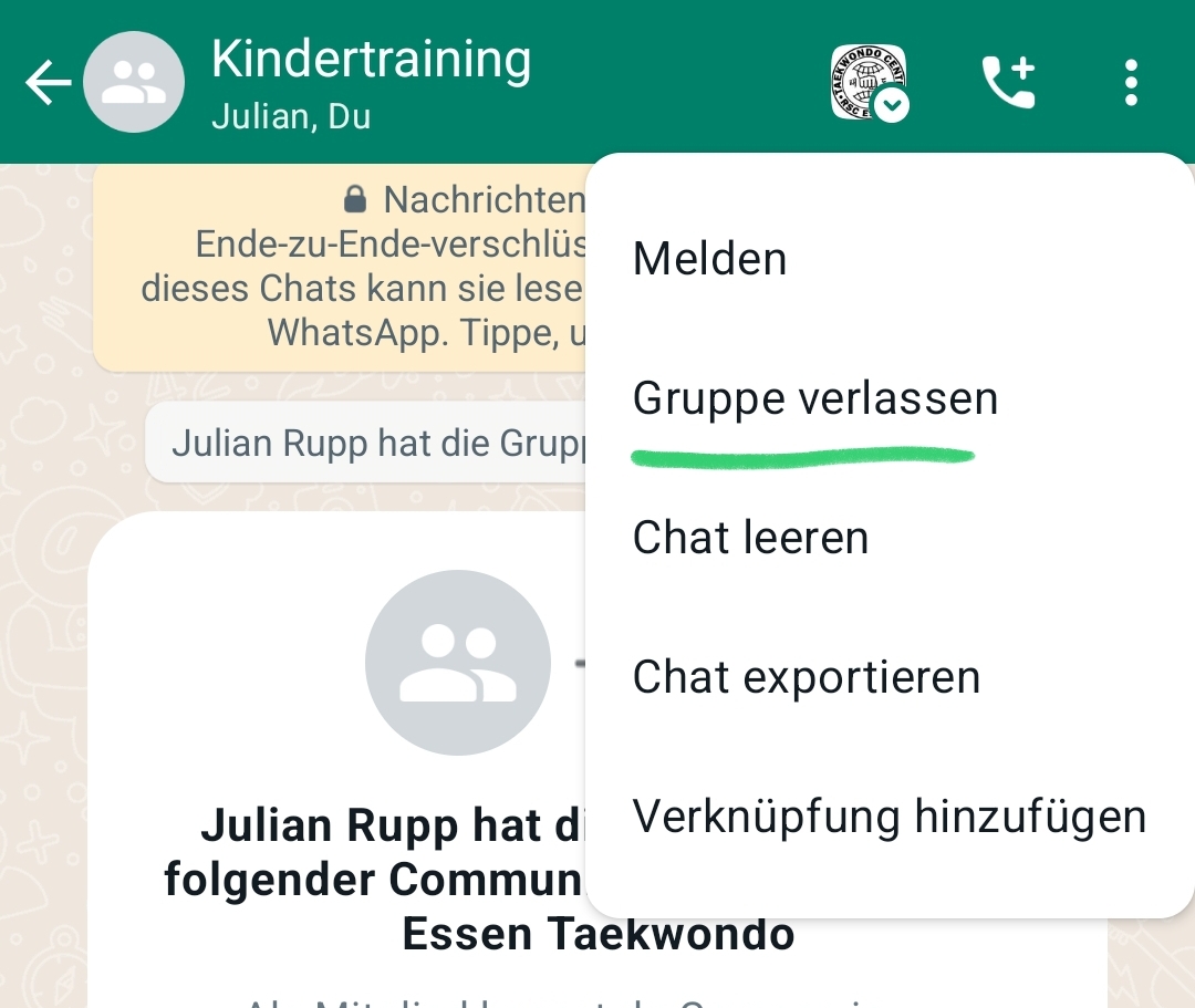 RSC Whatsapp Community Guideline - RSC Essen e.V. / Taekwondo